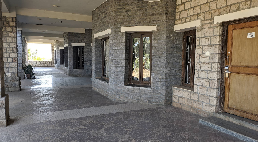 Private garden cottage accommodation at Kanthi Resorts family resort in Karnataka